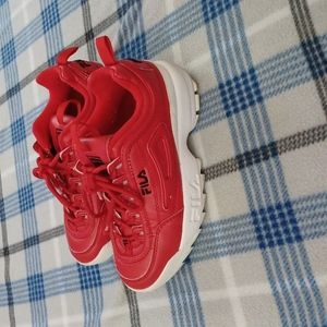 Red fila shoes